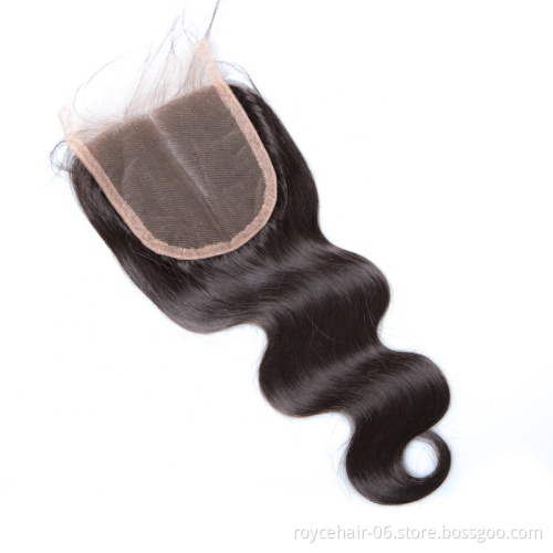 Factory Price  Royce Best Quality Adina 100% Unprocessed Virgin Human Hair 4x4 Inch Natural Lace Closure